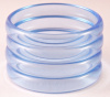 LG59 set four 60s transparent blue lucite bangle bracelets